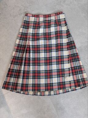 Dress Stewart Tartan Wool Kilt Skirt Plaid Wrap Vintage Preppy Size Small